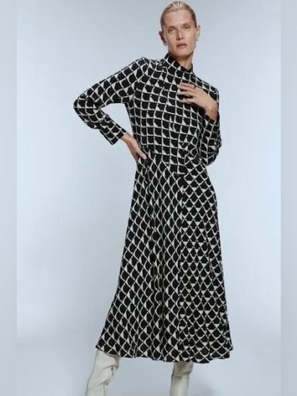 Zara printed midi dress